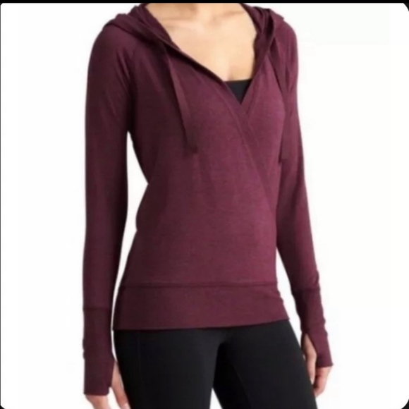 Athleta Jackets & Blazers - Athleta Inner Twist Wrap Hoodie Purple Maroon Size Large